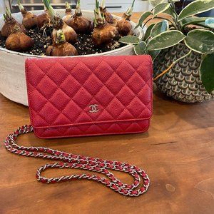 Vintage Chanel Crossbody Red Handbag